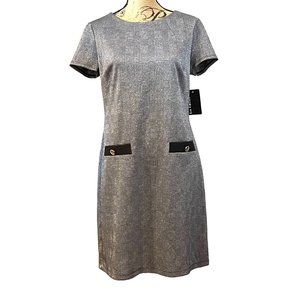 Enfocus Studio Black & Silver Sheath Dress, Size 10, New with Tags